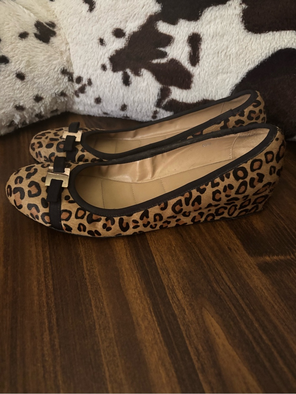 Vaneli Leopard Print Ballet Flats Women’s 8.5 N Narrow Animal Print